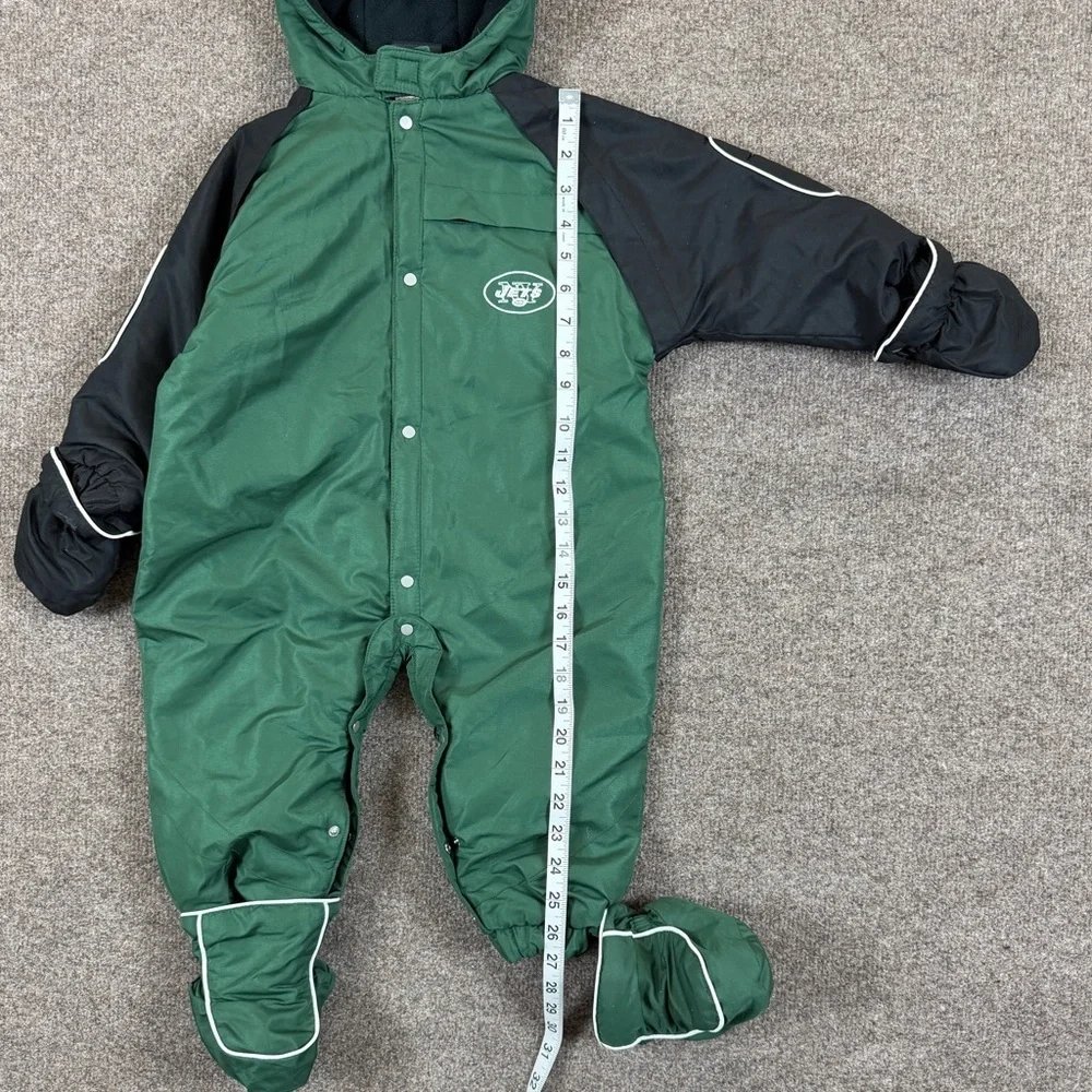 NFL Reebok NY Jets Hooded Puffer Fleece Lined Snow Suit Toddler Kids 24 Months